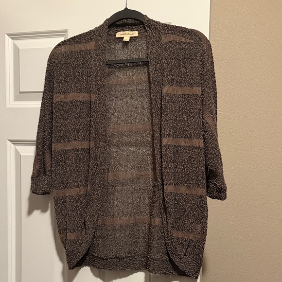 Painted Threads Brown Open-Front Women's Sweater - Picture 1 of 4